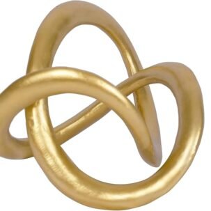 Modern Geometric Round Sculpture Gold Knot