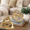 Modern Geometric Round Sculpture Gold Knot - Image 4