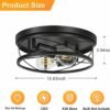 2-Pack Black Metal Flush Mount – Industrial Round Ceiling Lights - Image 3