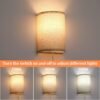 2-Pack Plug-In Wall Sconces – Switch, 3 Color Temps, Fabric Shades for Bedroom & Living Room - Image 4