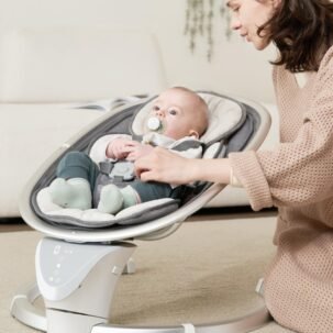 Electric Infant Swing – 5 Speeds, 10 Lullabies, Portable for Newborns