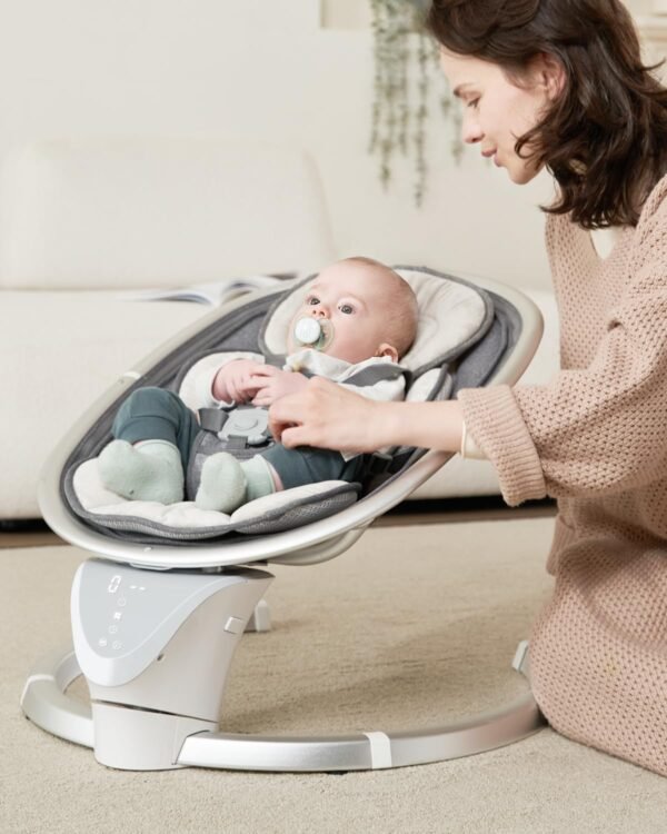 Electric Infant Swing – 5 Speeds, 10 Lullabies, Portable for Newborns