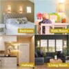 2-Pack Plug-In Wall Sconces – Switch, 3 Color Temps, Fabric Shades for Bedroom & Living Room - Image 3