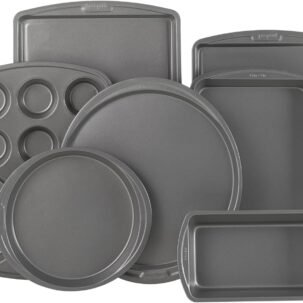 7-Piece Nonstick Bakeware Set – Cookie Sheets, Cake, Loaf, Pizza, Roast & Muffin Pans