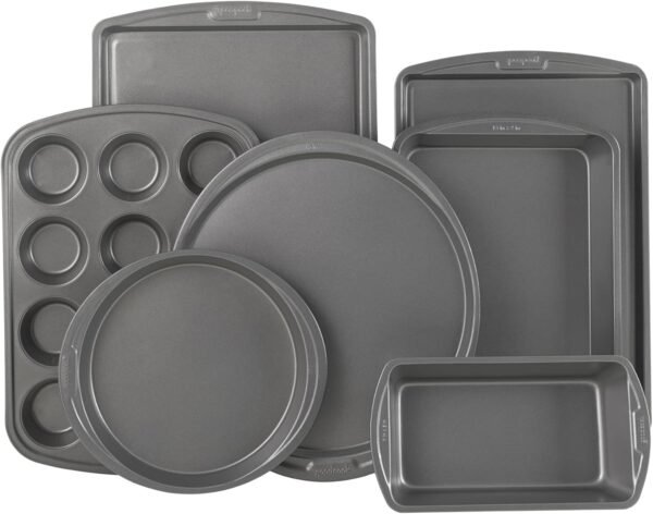 7-Piece Nonstick Bakeware Set – Cookie Sheets, Cake, Loaf, Pizza, Roast & Muffin Pans