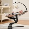 Baby Swing – Side-to-Side, 5 Speeds, 180° Rotation, Cry Detection, Indoor (Black) - Image 2