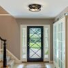 2-Pack Black Metal Flush Mount – Industrial Round Ceiling Lights - Image 2