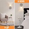 2-Pack Wall Sconces – Brushed Nickel, Frosted Glass, with Switch - Image 3