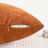 18x18 Fall Pillow Covers – 2-Pack Chenille Cushion Cases, Burnt Orange - Image 3