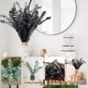 15pcs Real Black Eucalyptus Stems – 17" Preserved Leaves for DIY & Halloween Décor - Image 2