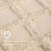 Throw Pillow Covers 18x18, Pack of 2 – Tufted Embroidered with Tassels, Beige Farmhouse Decor - Image 3