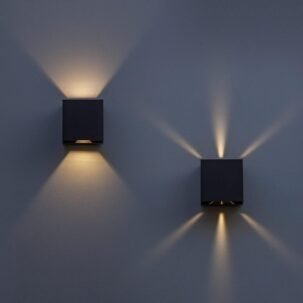 2-Pack LED Wall Lamps – Up/Down, 10W Warm White, Waterproof, Black Indoor/Outdoor Lights