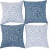 20x20 Throw Pillow Covers – Set of 4 Decorative Blue Cushion Cases for Couch & Living Room - Image 4