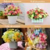 6 Bundles UV-Resistant Artificial Rainbow Daisy & Mum Flowers – Indoor & Outdoor Décor - Image 3