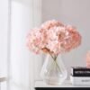 10 Artificial Blush Hydrangea Flowers with Stems – Silk Wedding & Home Décor (Vase Not Included) - Image 4