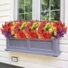 20 Bundles UV-Resistant Artificial Flowers – Colorful Faux Silk Plants for Outdoor Décor - Image 2