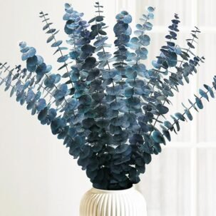 16pcs Preserved 17" Eucalyptus Stems – Natural Blue Dried Flowers for Home & Wedding