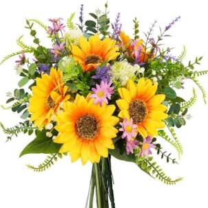 Artificial Sunflower Bouquets – Silk Wildflowers for Home, Wedding & Party Décor