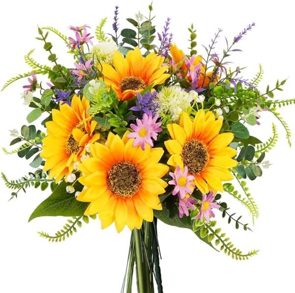 Artificial Sunflower Bouquets – Silk Wildflowers for Home, Wedding & Party Décor