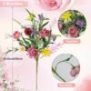 3-Bundle Artificial Rose & Daisy Floral Arrangement – 19.6in Faux Flowers for Home & Wedding - Image 2