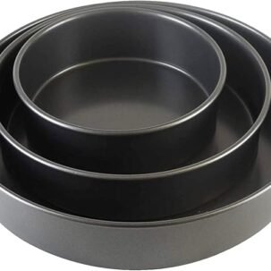 Chicago Metallic 3-Piece Round Cake Pan Set – 6", 8", 10" Nonstick Carbon Steel