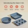 Our Place Wonder Oven Baker’s Kit – 3-Piece Ceramic Nonstick Bakeware Set (Blue Salt) - Image 3