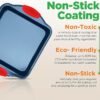 NutriChef 10-Piece Nonstick Bakeware Set – Blue Carbon Steel Pans with Silicone Handles - Image 4