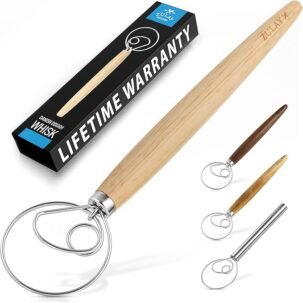 Kitchen 13-Inch Danish Dough Whisk – Stainless Steel Bread & Dough Mixer