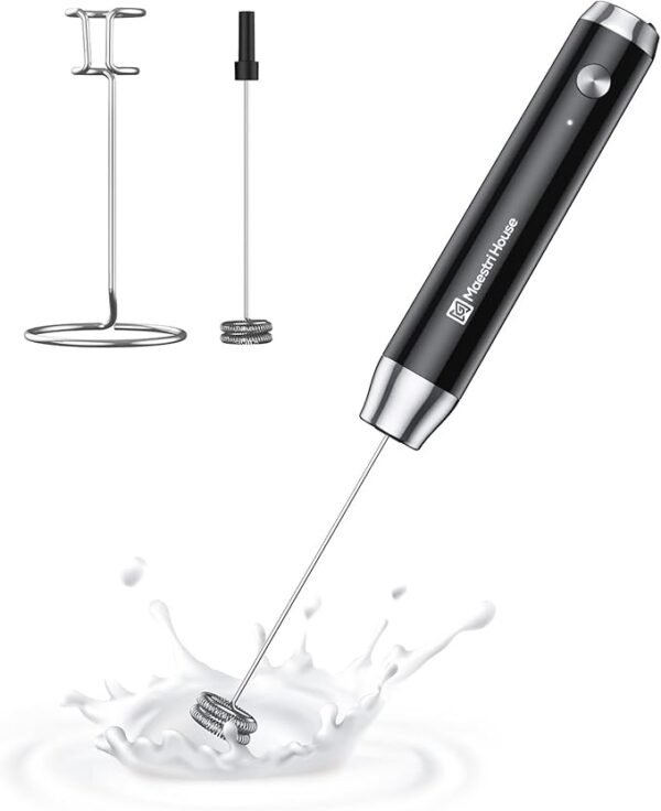 Maestri House LunaFro Rechargeable Milk Frother: Handheld Electric Foam Maker