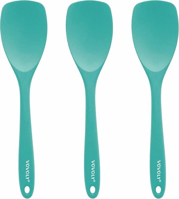 3-Pack Heat-Resistant Silicone Spatula Set – Non-Stick Flexible Scrapers (Teal)