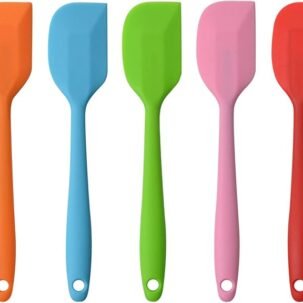 5-Pack 8.5" Silicone Spatulas – Heat-Resistant, Non-Stick Flexible Scrapers for Baking & Mixing