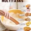 Skinny Teak Spurtle – Natural Wooden Dough Whisk for Sourdough & Nonstick Cookware - Image 3