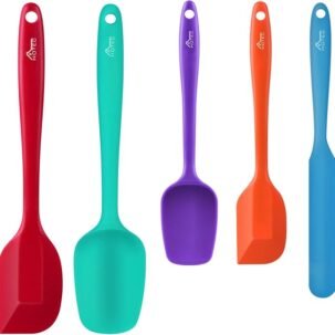 5-Pc Heat-Resistant Silicone Spatula Set – Food Grade, BPA-Free, Dishwasher Safe