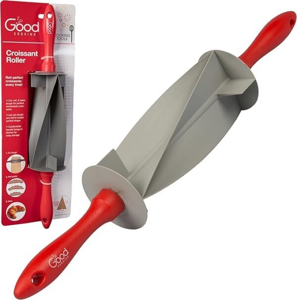 Rolling Pin Croissant Cutter – Pastry Wheel for Even Dough Slices, Dishwasher Safe