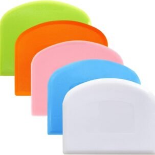 5-Pc Flexible Dough Cutter & Bench Scraper Set – BPA-Free Food-Safe Plastic (Multicolor)