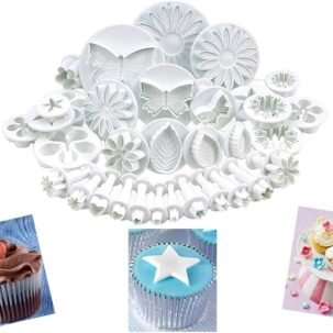 33-Pc Fondant Plunger Cutter Set – Flower, Leaf, Butterfly & Heart Shapes for DIY Cakes