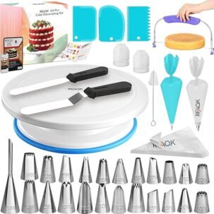 64-Pc Beginner Cake Decorating Kit – Video Course, Booklet & Essential Tools