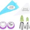 47-Pc Russian Piping Tips Set – Flower, Leaf Nozzles, Couplers & Pastry Bags for Cake Decorating - Image 3