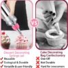 Hendiy Dessert Decorating Syringe Set – Stainless Steel Tips & Silicone Cupcake Holders - Image 4