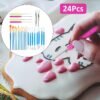 24-Pc Cookie & Fondant Decorating Tool Set – Brushes, Tweezers & Modeling Tools - Image 2