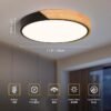 12" Modern Wood LED Flush Mount – 4000K, Non-Dimmable, Black - Image 3