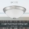 Designers Fountain 2-Pack 11" LED Flush Mount – Frosted Glass, Brushed Nickel - Image 2