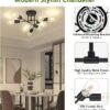 6-Light Modern Semi Flush Sputnik Chandelier – Black Industrial Ceiling Light for Bedroom & Kitchen - Image 3