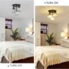 3-Light Crystal Semi Flush Mount Ceiling Light – Modern Black with Clear Shades for Kitchen, Hallway, Bedroom - Image 2