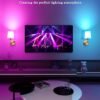 2-Pack Battery Wall Sconces – Rechargeable, Dimmable RGB with Remote (Gold) - Image 4
