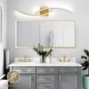 Modern LED Wall Sconce – 31.5" Hardwired, 6000K, Gold for Living Room, Bedroom, Hallway - Image 3
