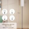 Floor Lamp with Foot Switch, Modern Minimalist Standing Lamp, Black & Beige (No Bulb) - Image 4