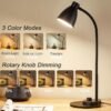 LED Desk Lamp with USB, 3-Color Dimmable Auto Induction, Flexible Gooseneck, AC Adapter Included - Image 2