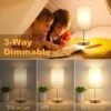 Touch Table Lamp, 3-Way Dimmable, Dual USB Charging, Bedside Lamp with LED Bulb - Image 2