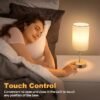 Touch Table Lamp, 3-Way Dimmable, Dual USB Charging, Bedside Lamp with LED Bulb - Image 3